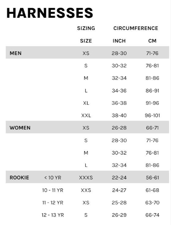 Size table